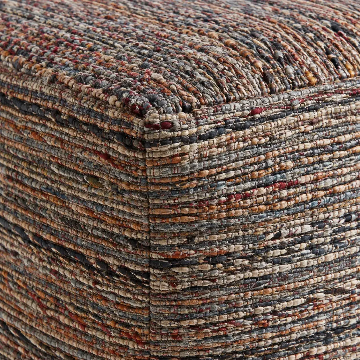 Close view of the Ondine Pouf showing its texture and detail