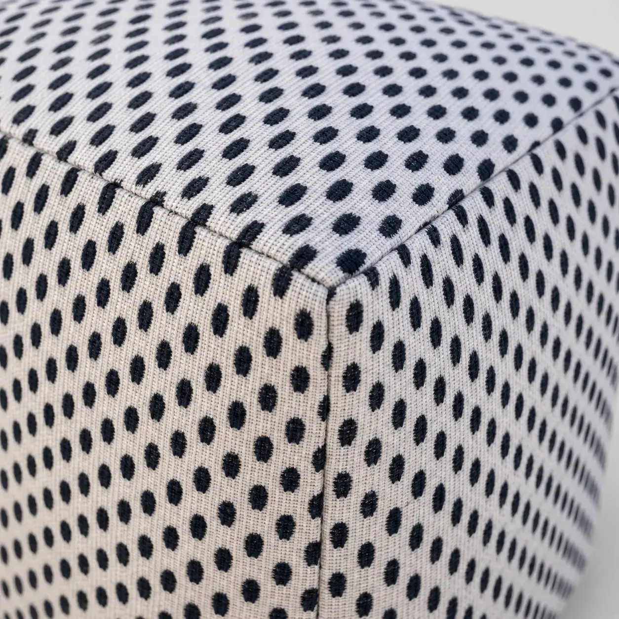 Close view of the Orla Pouf showing its texture and detail