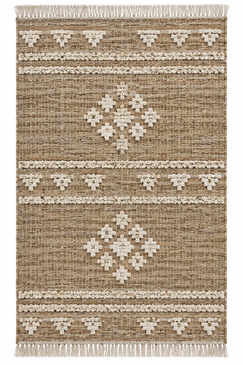 Ottavia Rug, jute tribal pattern rug, full view