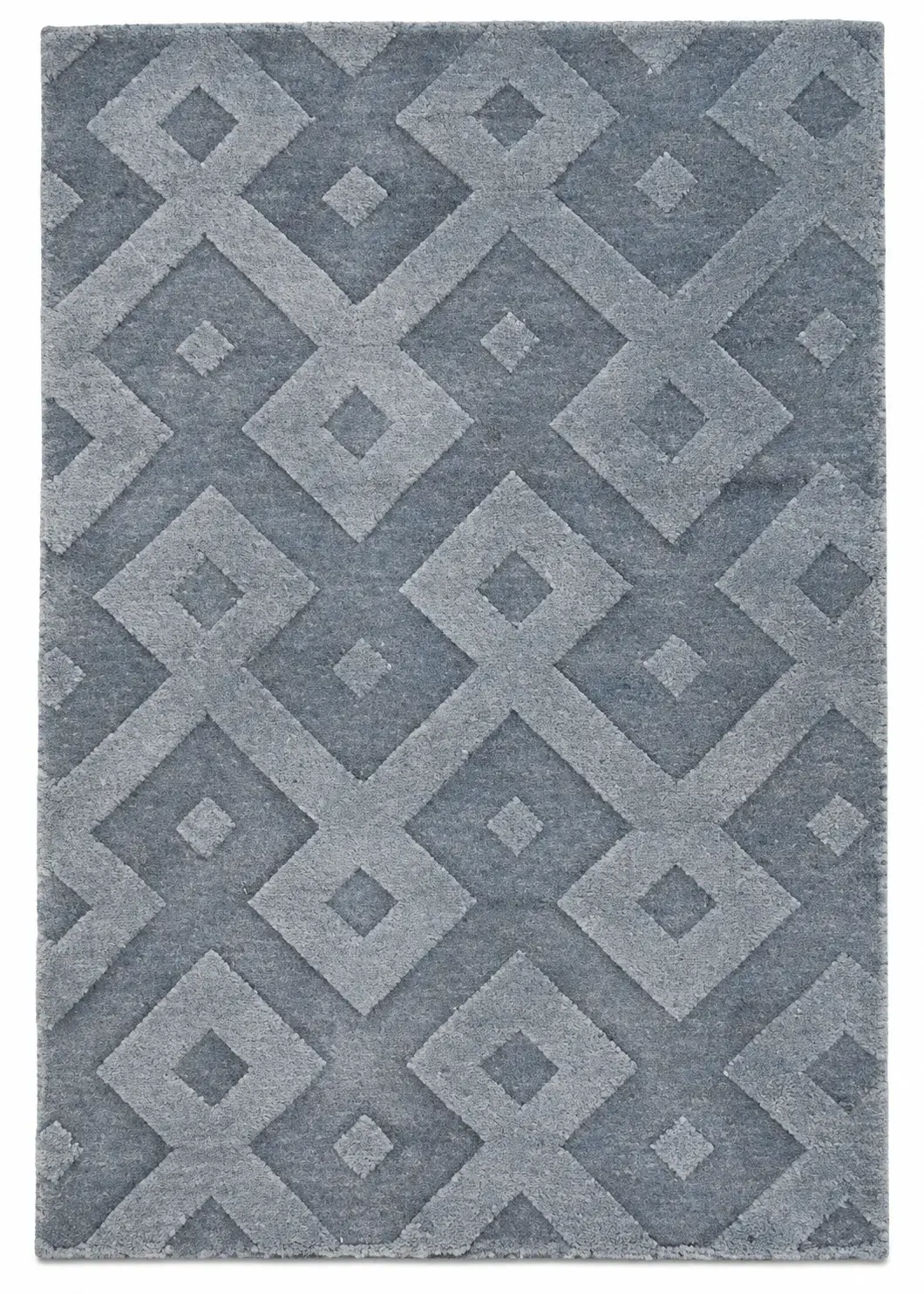 Paloma Rug, handloom stencil-pattern rug, full view