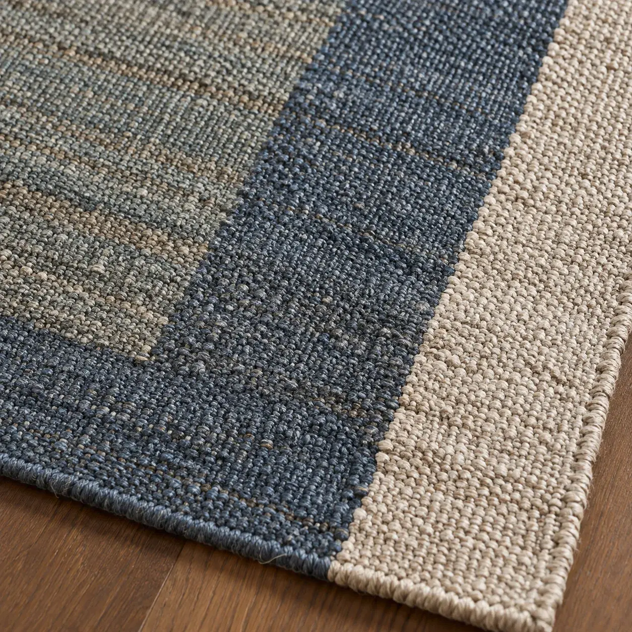 Close view of the Pavo Rug showing its texture and detail