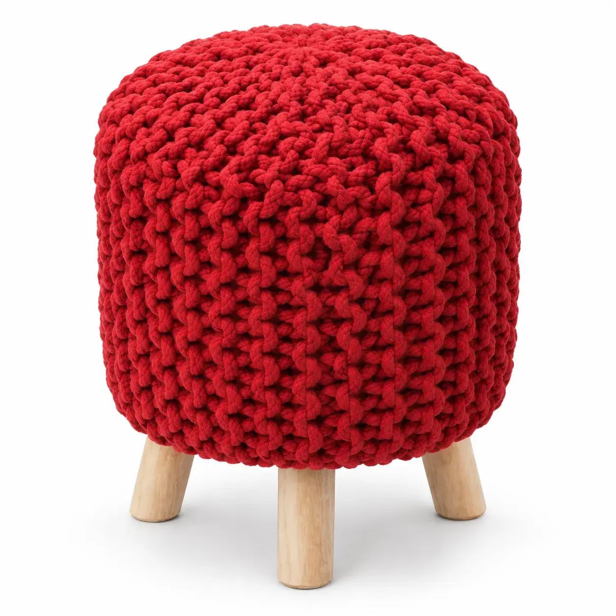 Petra Pouf, round pouf, full view
