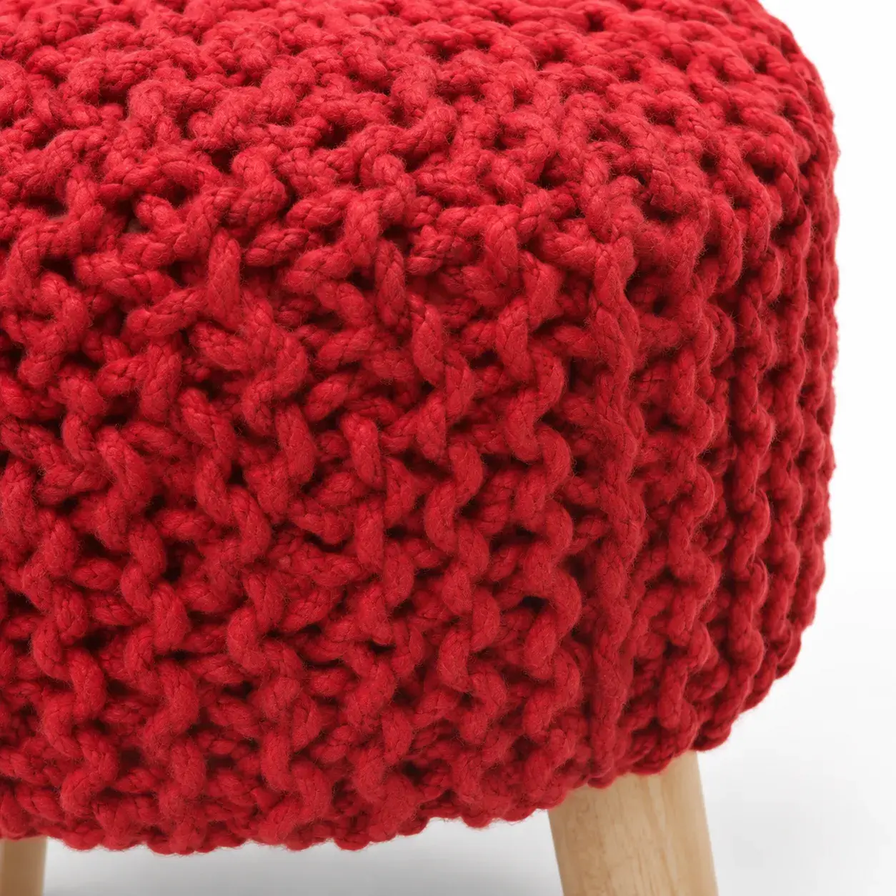 Close view of the Petra Pouf showing its texture and detail
