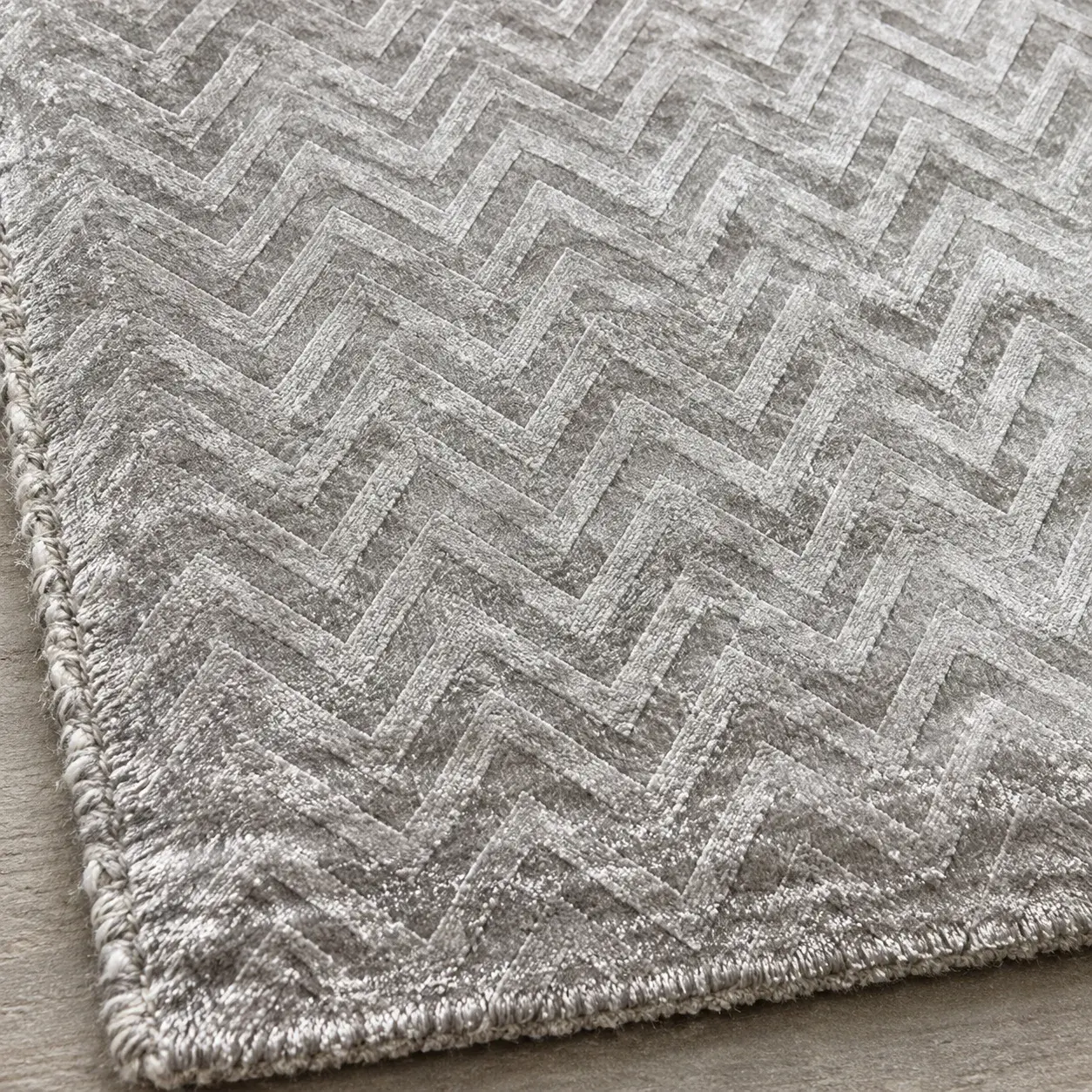 Close view of the Philo Rug showing its texture and detail
