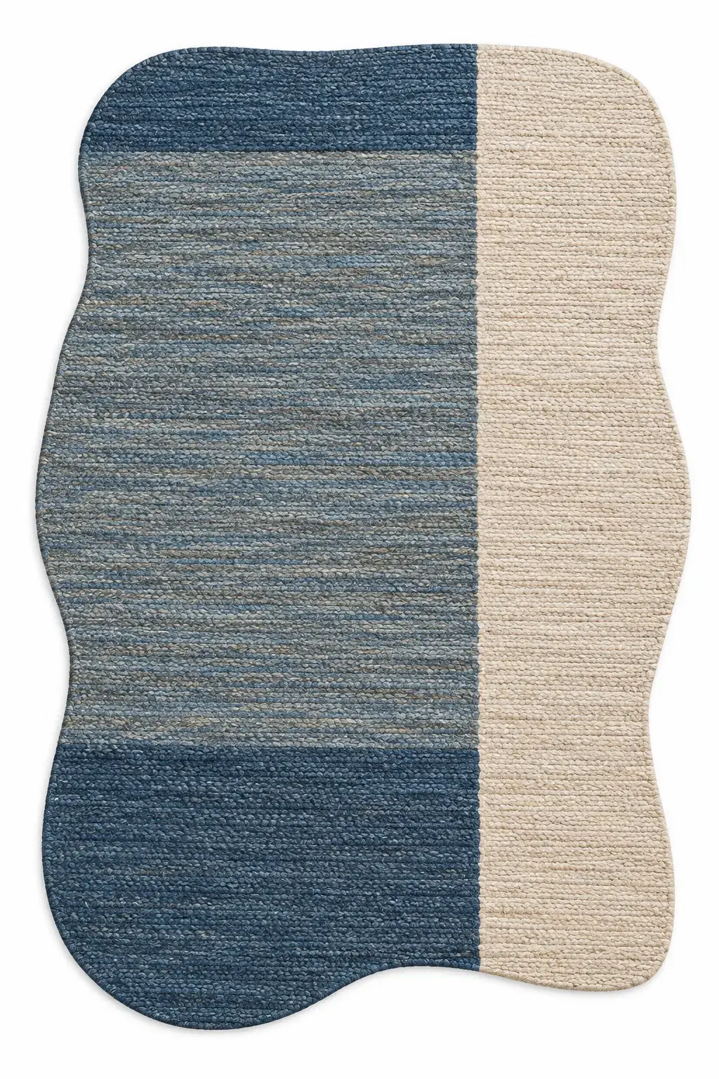Piers Rug, jute shaped woven rug, full view