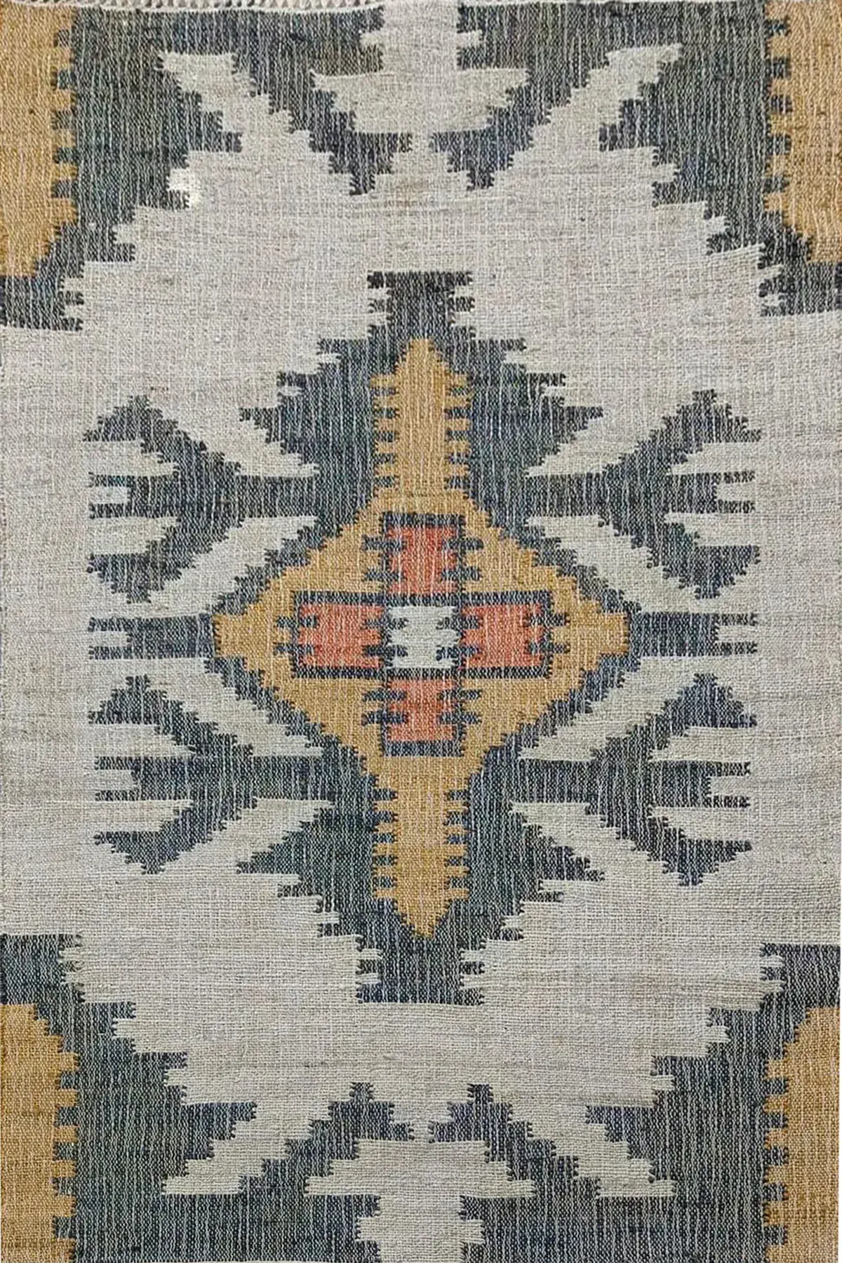 Rafferty Rug, jute tribal pattern rug, full view