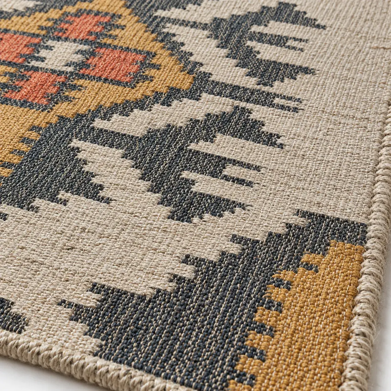 Close view of the Rafferty Rug showing its texture and detail