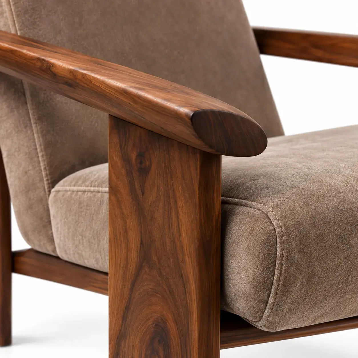 Close view of the Ravi Lounge Chair showing its texture and detail