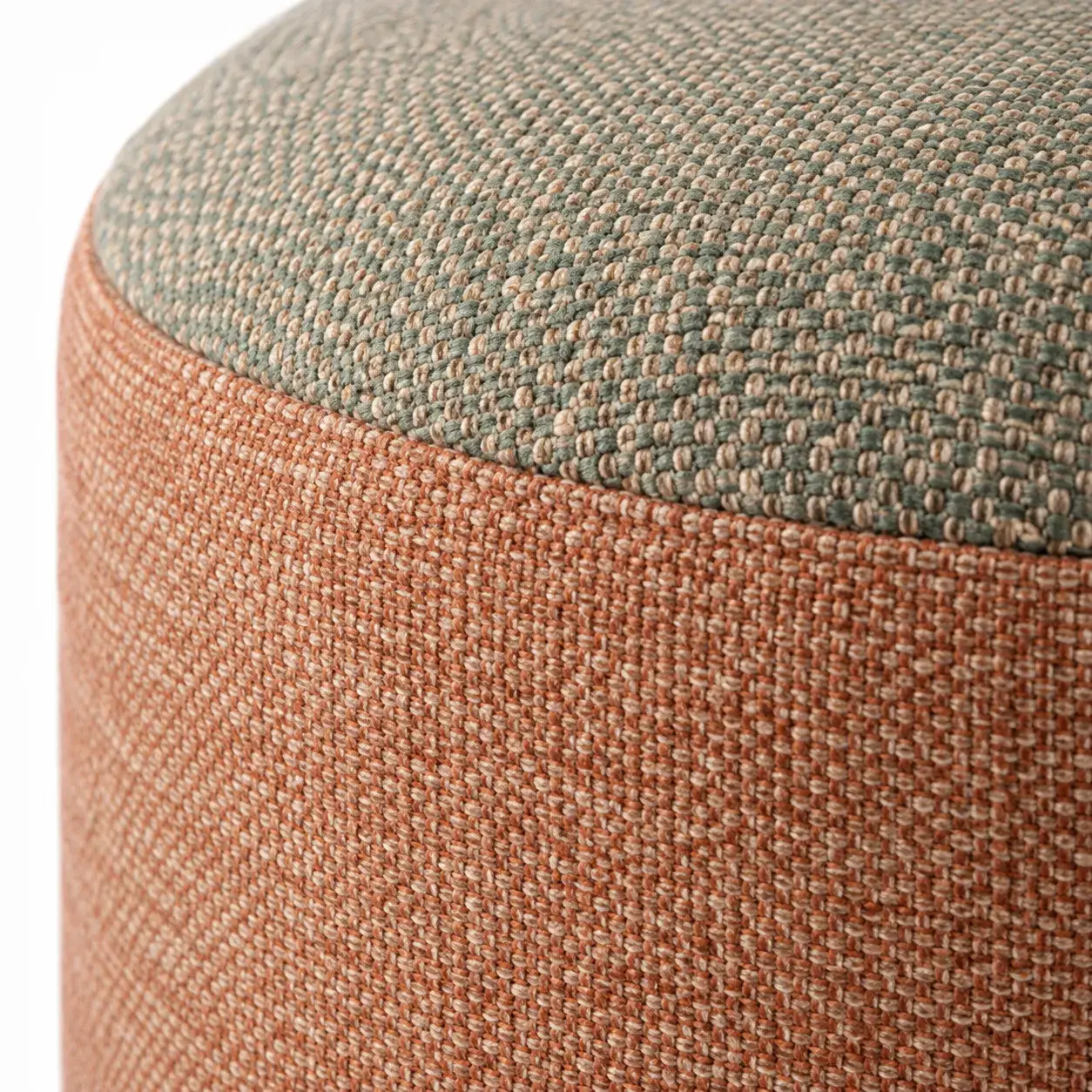 Close view of the Rhea Pouf showing its texture and detail