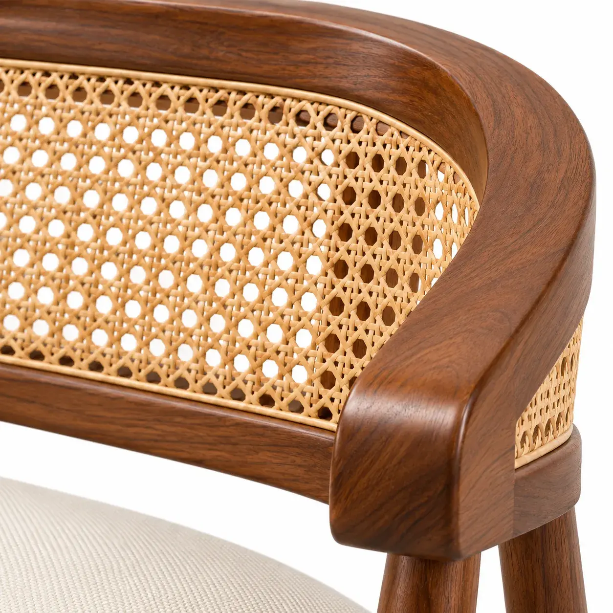 Close view of the Rosalind Settee showing its texture and detail