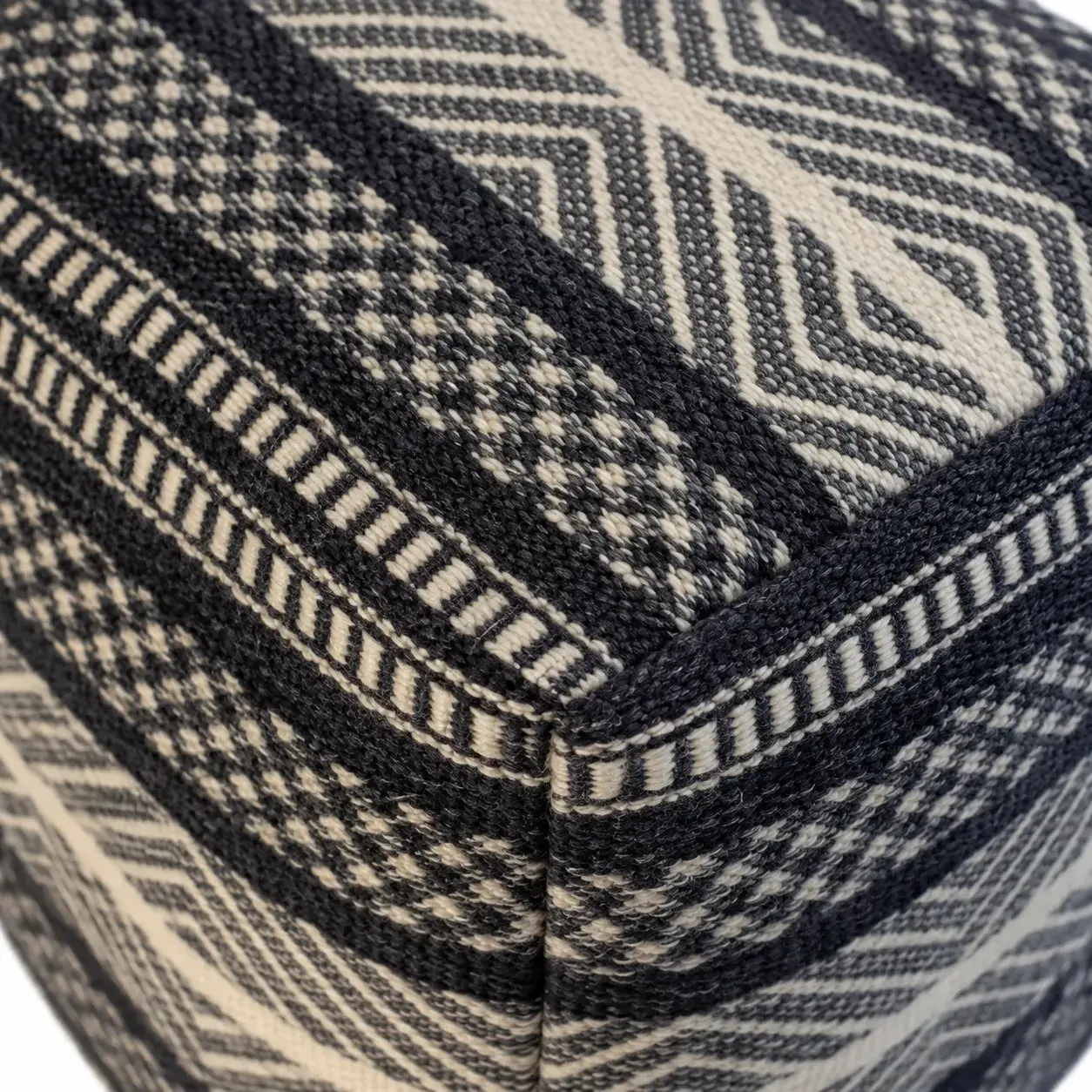 Close view of the Sana Pouf showing its texture and detail