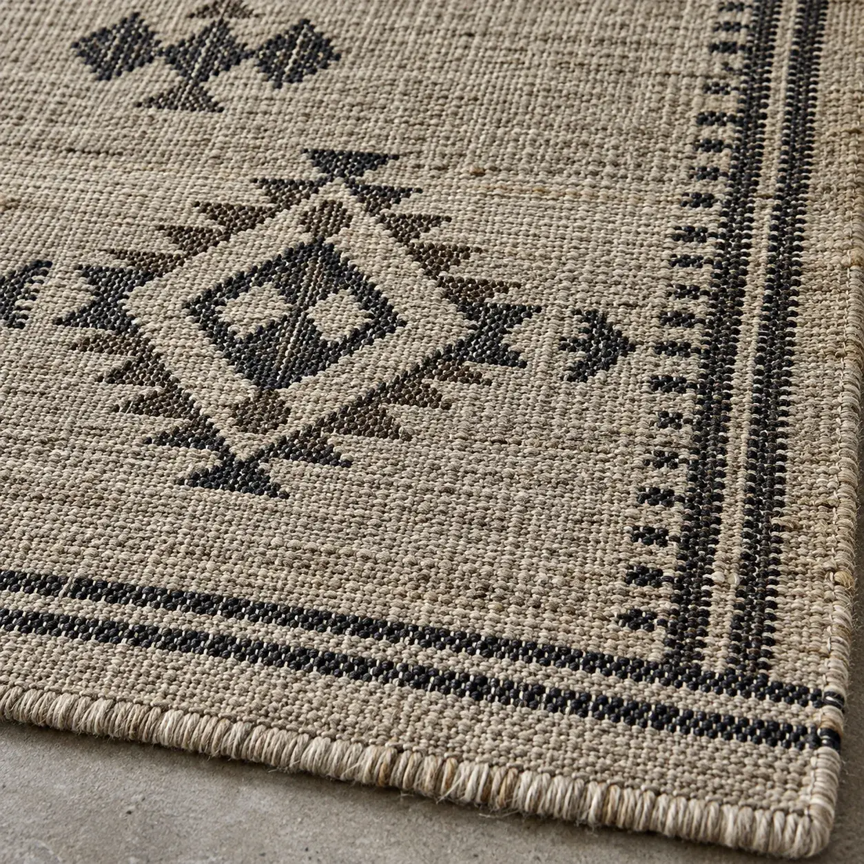Close view of the Satoshi Rug showing its texture and detail