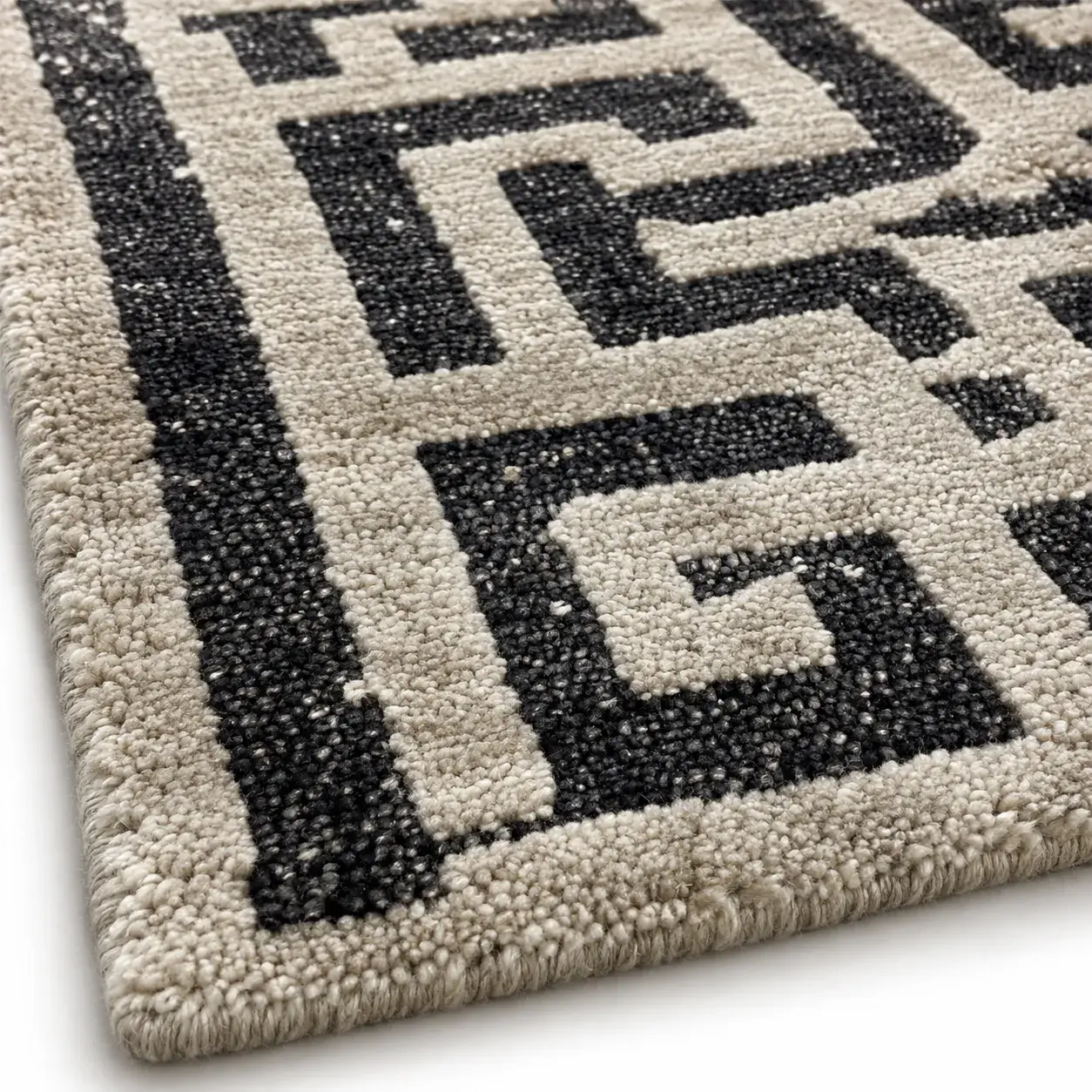 Close view of the Silvio Rug showing its texture and detail