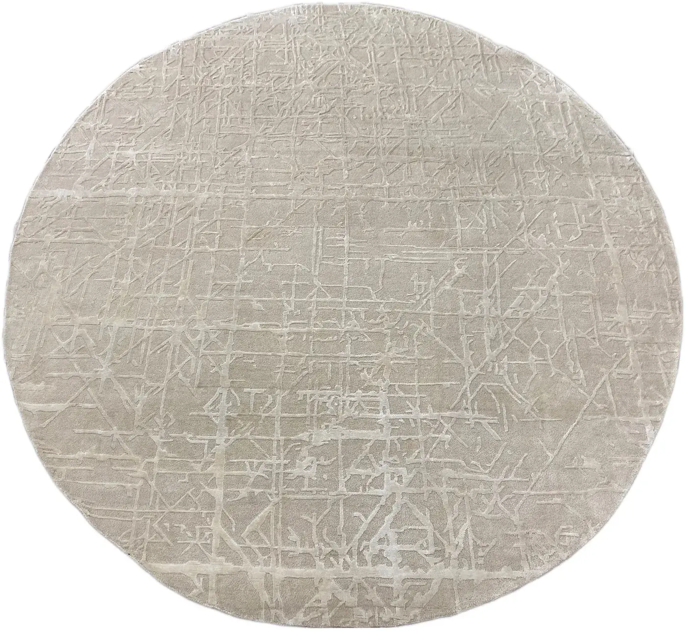 Soren Rug, hand-knotted shaped rug, full view