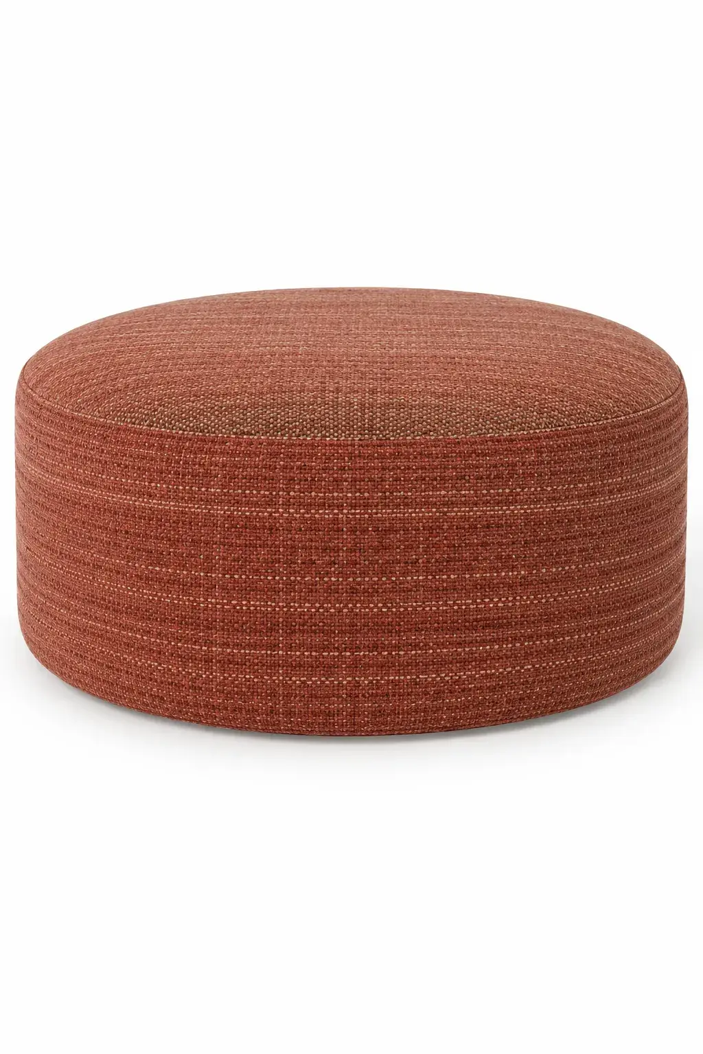 Sorrel Pouf, round pouf, full view
