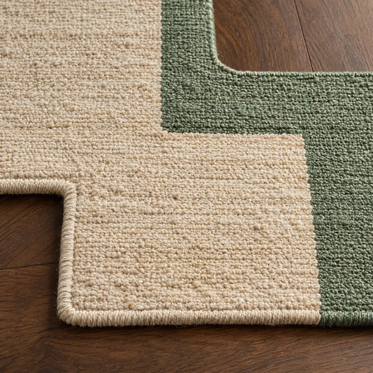 Close view of the Spindle Rug showing its texture and detail