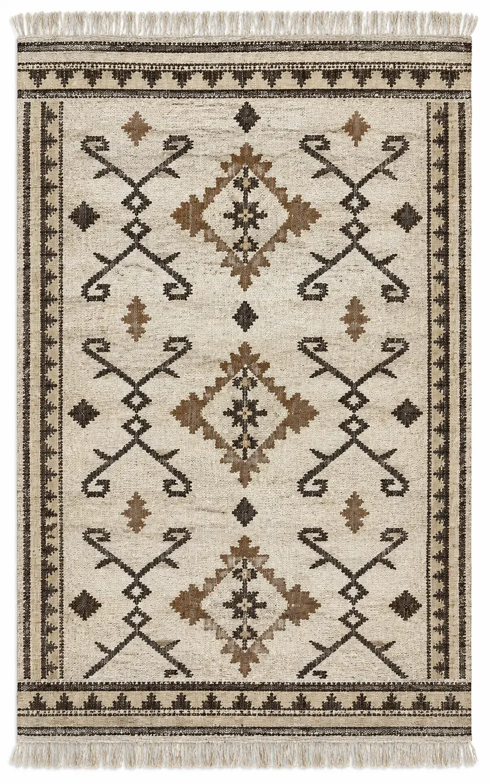 Strand Rug, jute tribal pattern rug, full view