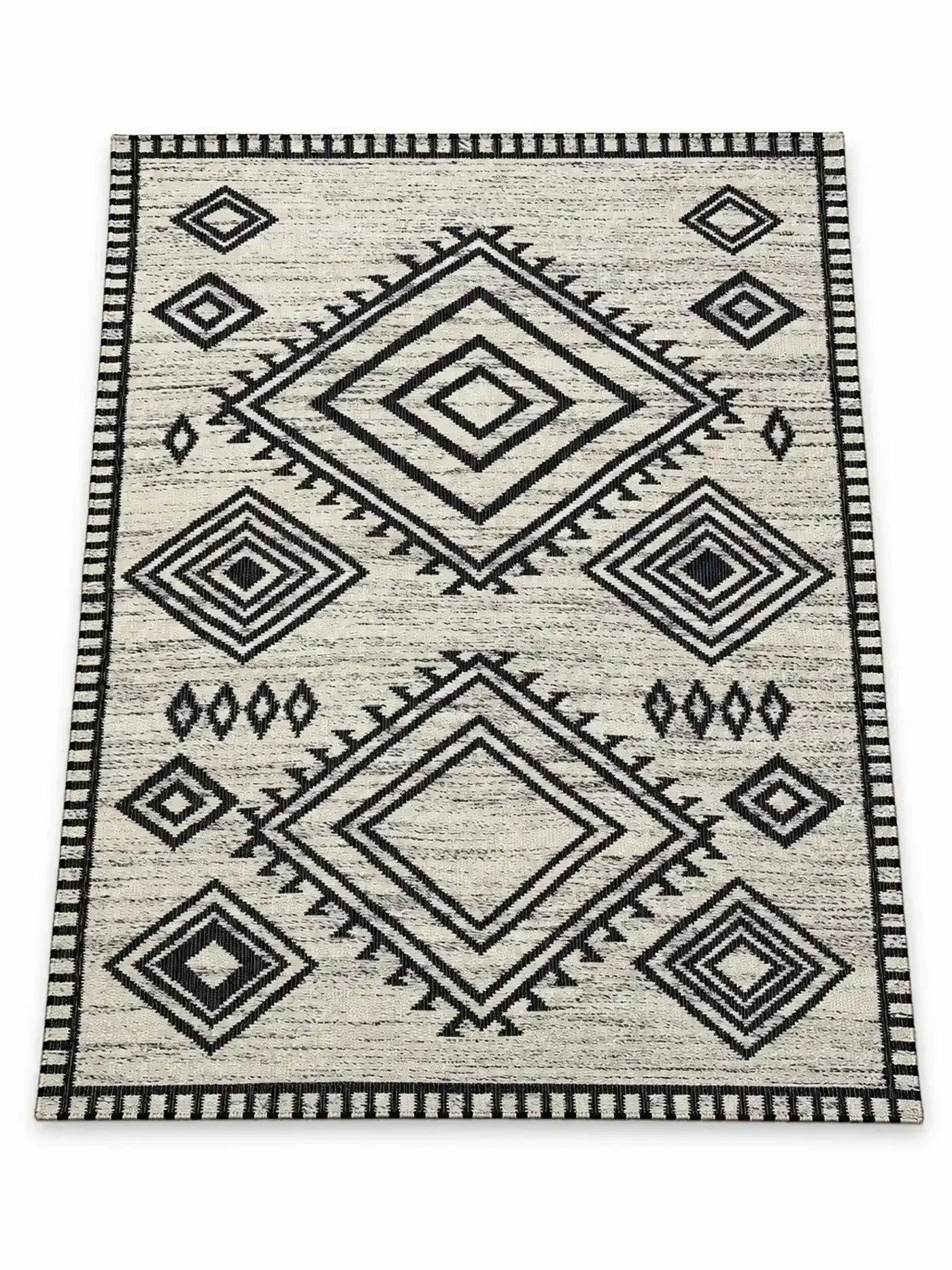 Talia Rug, jute tribal pattern rug, full view
