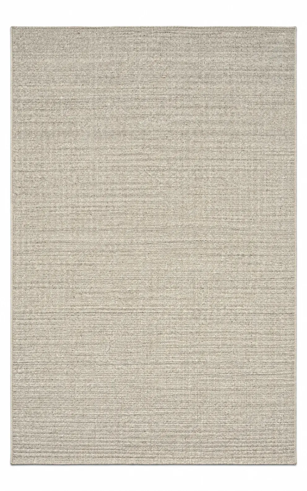 Tamsin Rug in dark beige, handloom textured plain rug, full view