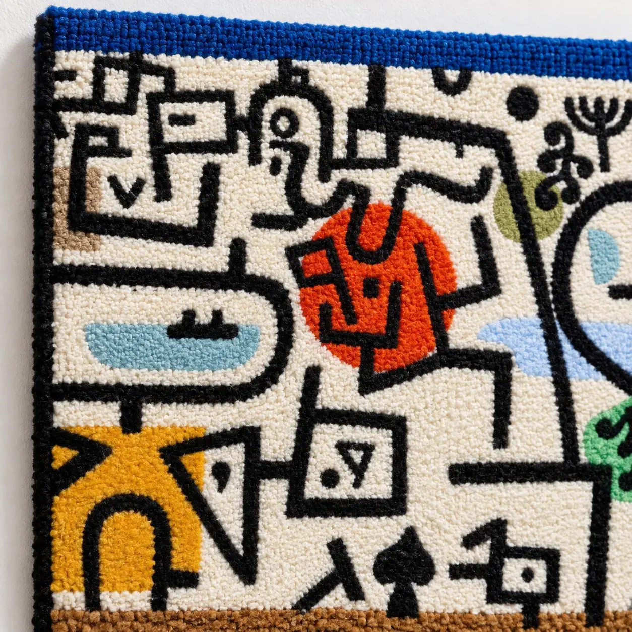Close view of the Tansy Wall Hanging showing its texture and detail