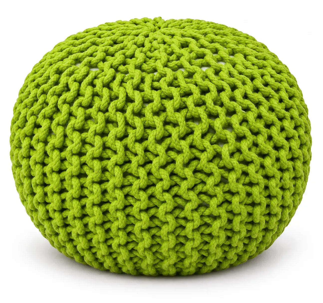 Thea Pouf, round pouf, full view