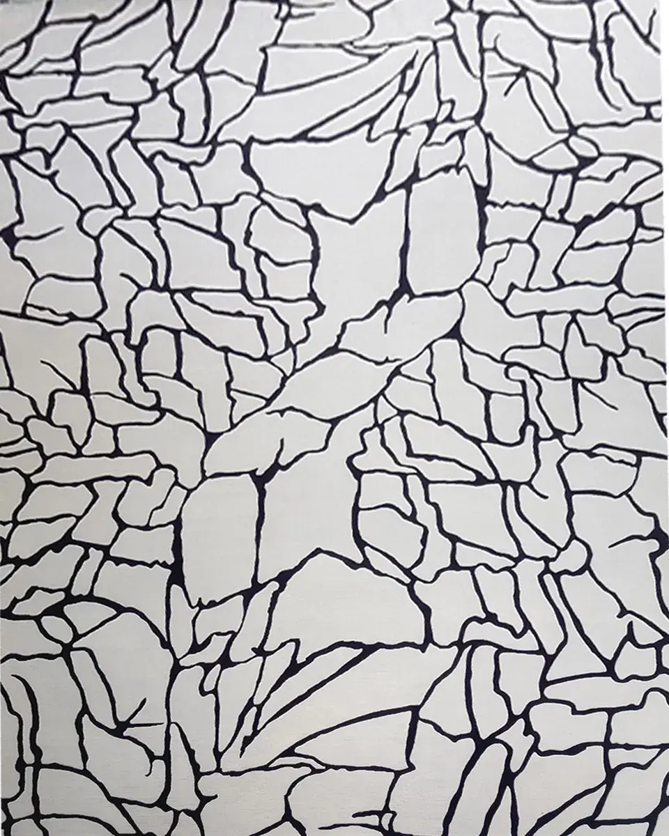 Thorne Rug, hand-knotted patterned rug, full view