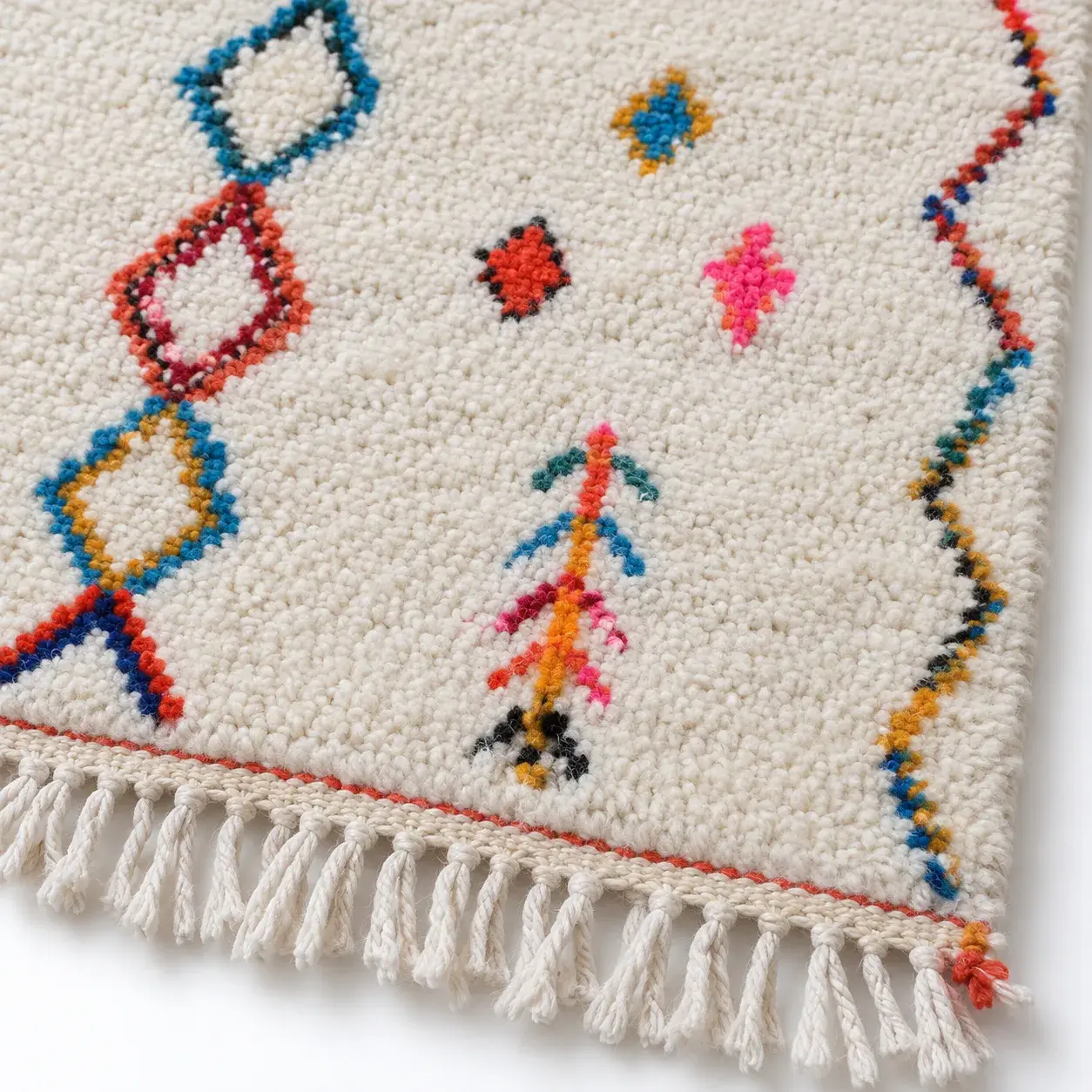 Close view of the Tilda Rug showing its texture and detail