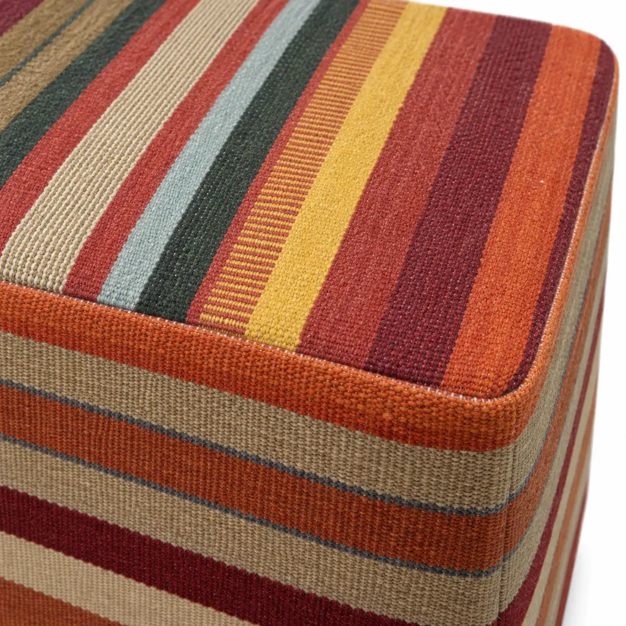 Close view of the Tove Pouf showing its texture and detail