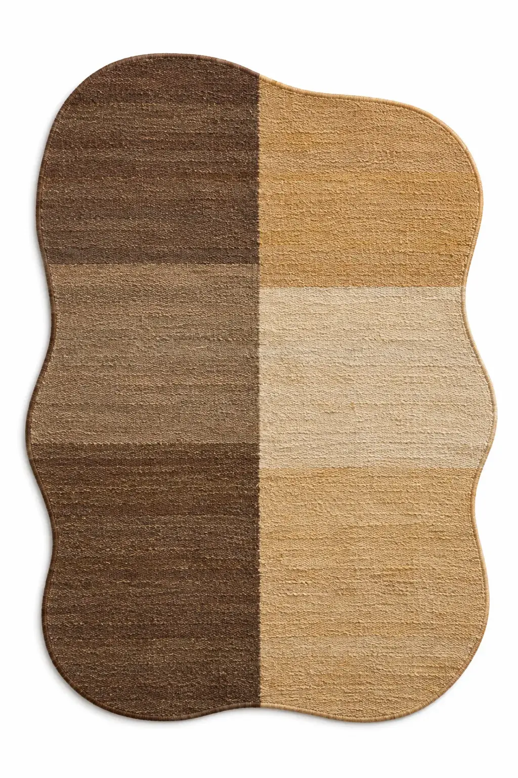 Close view of the Valentina Rug in brown gold showing its texture and detail