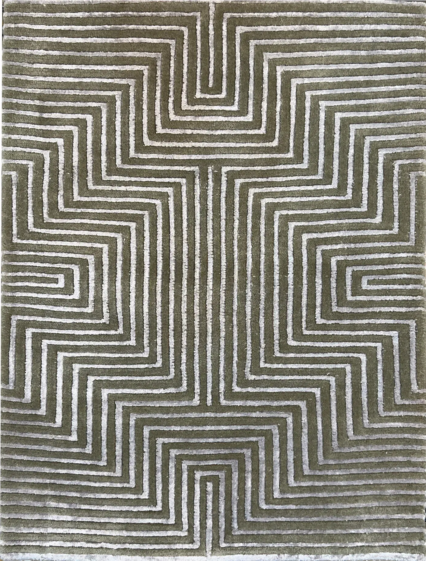 Viggo Rug, hand-knotted patterned rug, full view