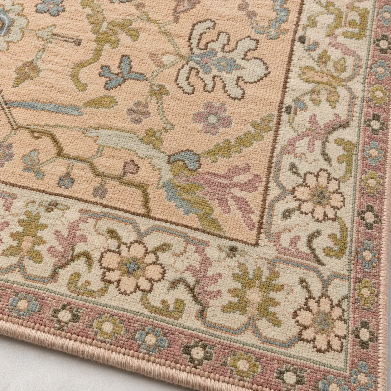 Wren Rug styled in a room, digitally rendered