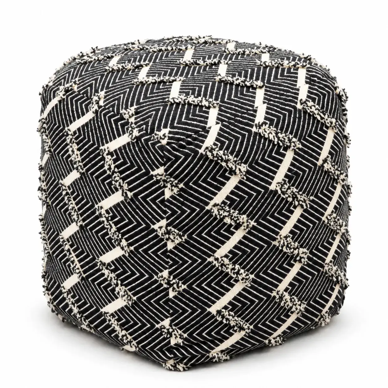 Yara Pouf, round pouf, full view