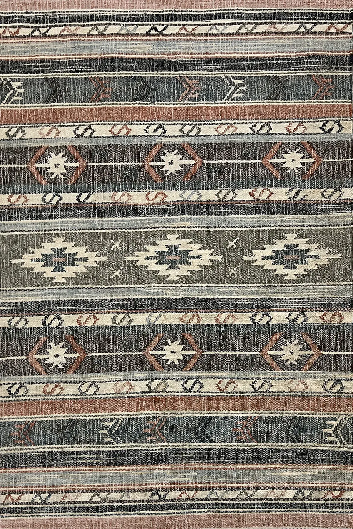 Zaria Rug, jute tribal pattern rug, full view