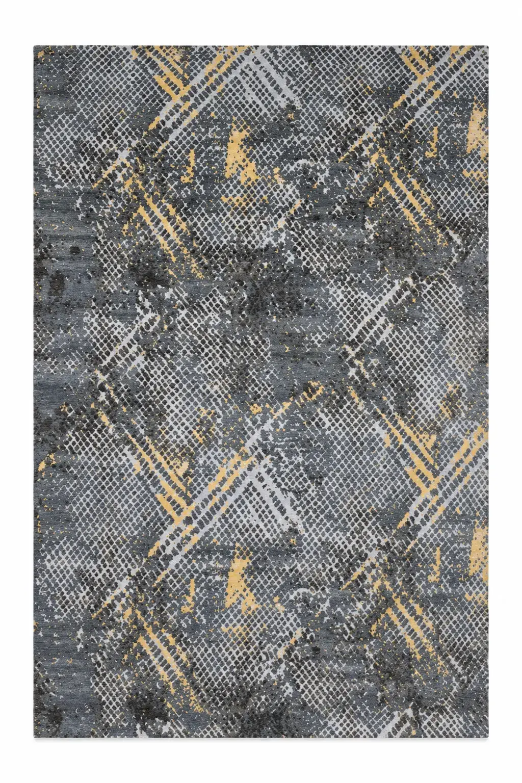Zephyr Rug, hand-knotted patterned rug, full view