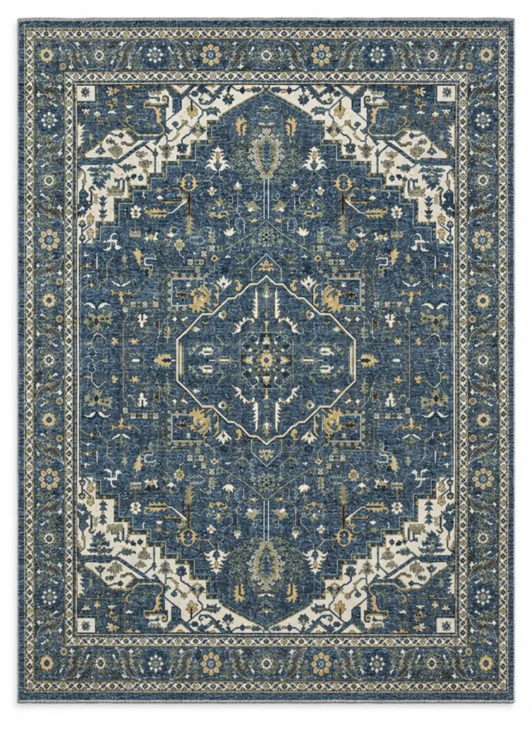 Zora Rug, hand-knotted vintage-style pattern rug, full view