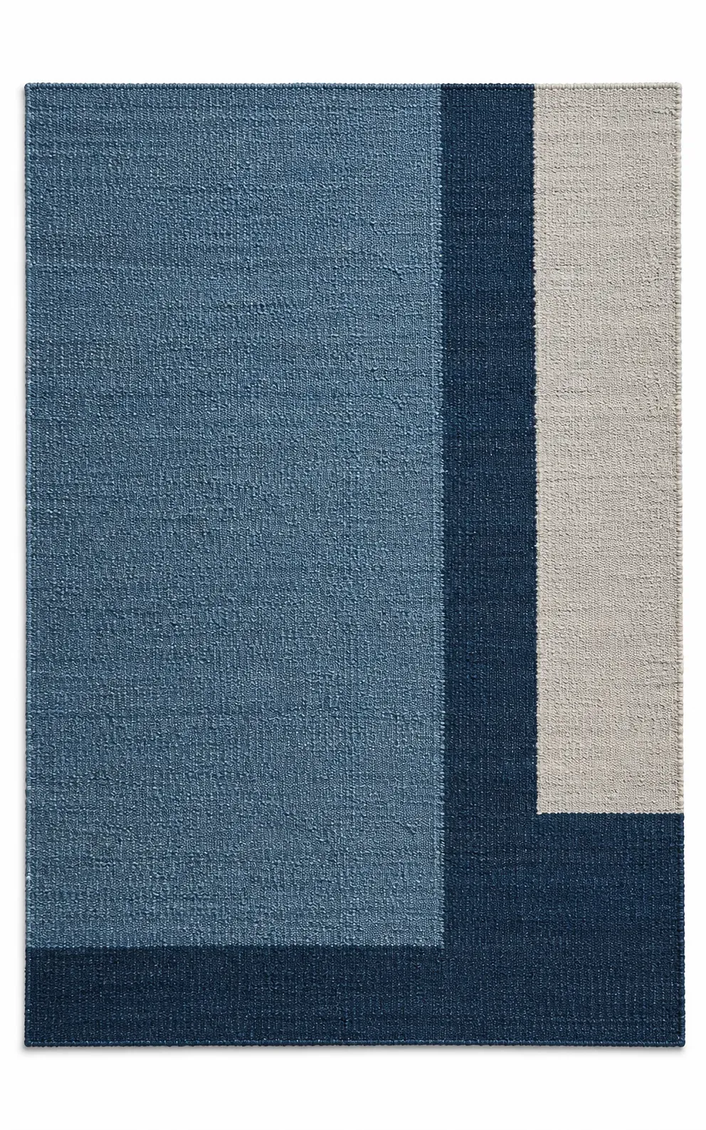 Alma Rug, jute shaped woven rug, full view