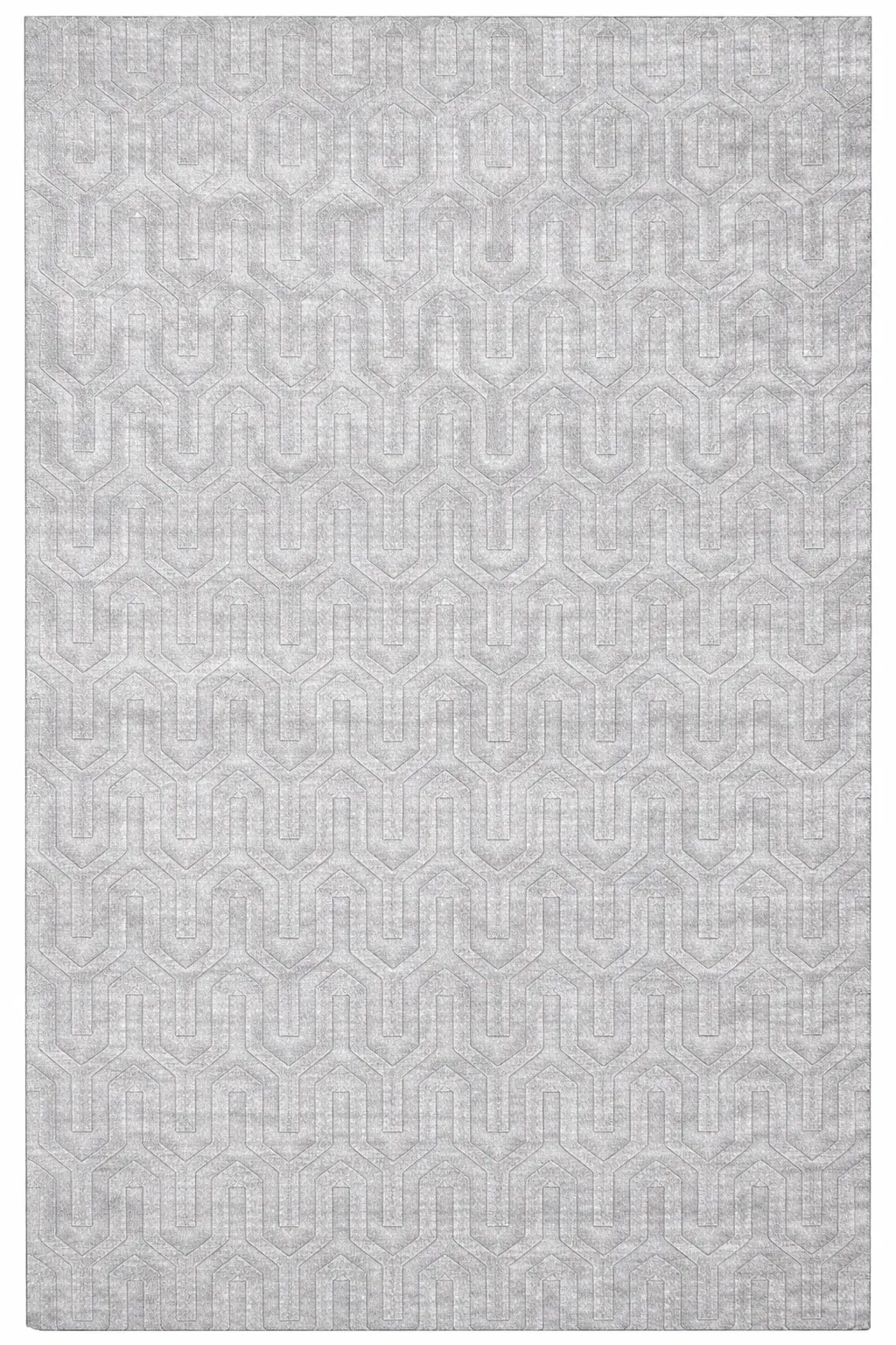 Ambrose Rug, handloom stencil-pattern rug, full view