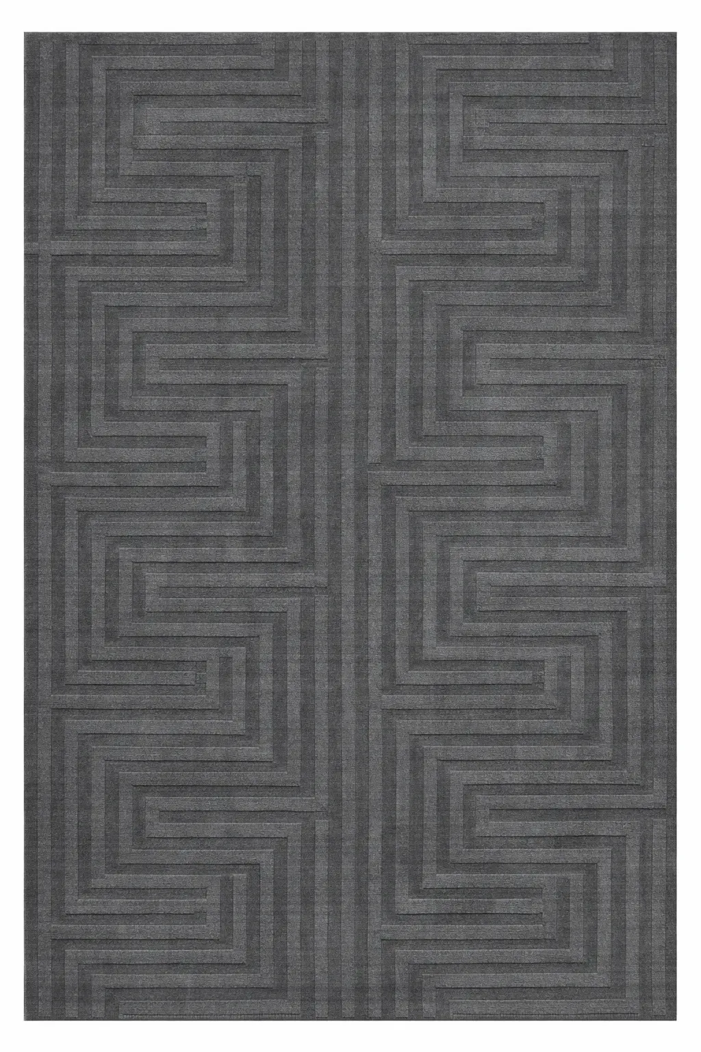 Bunting Rug, handloom stencil-pattern rug, full view