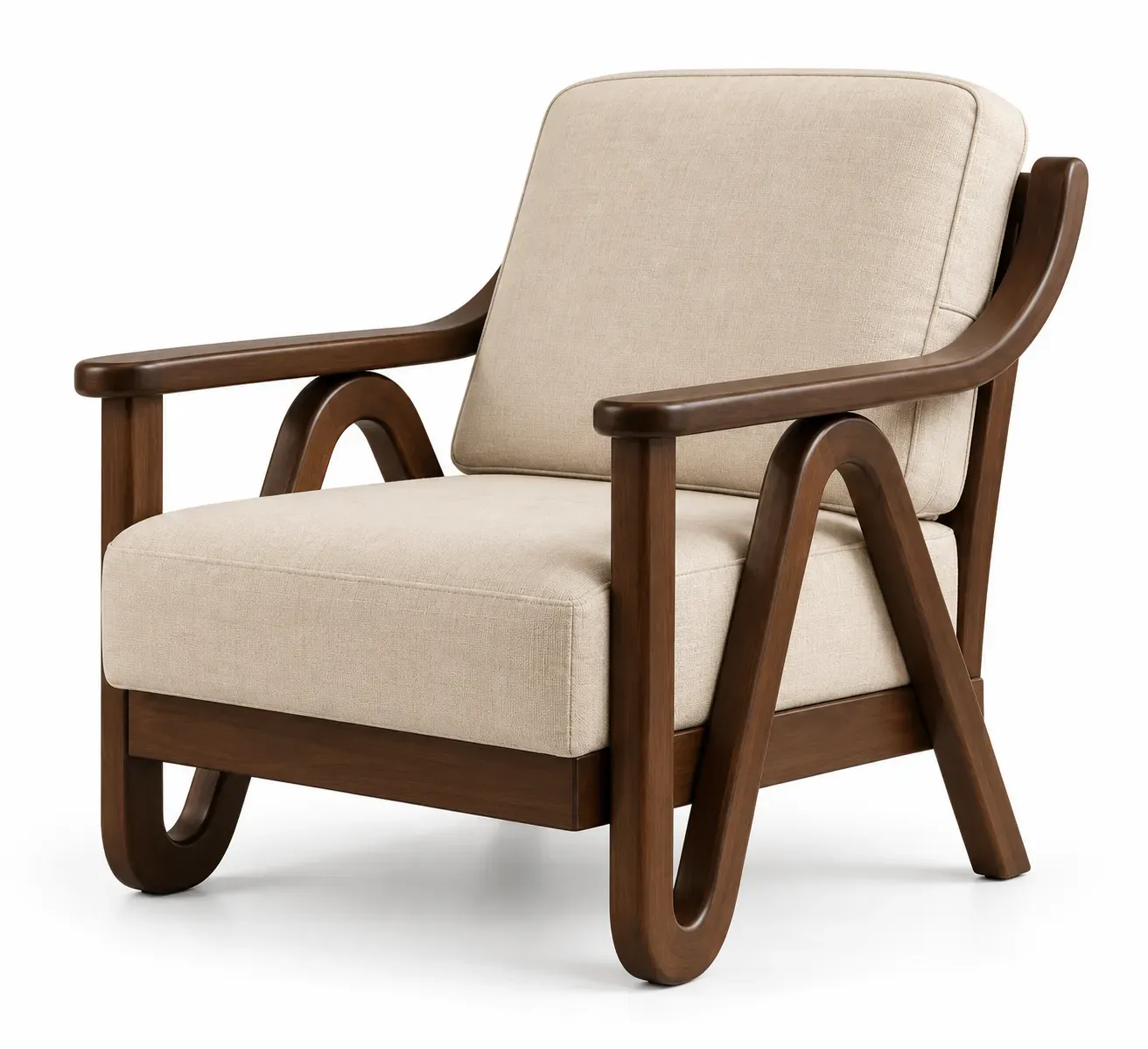 Cassia Armchair, framed armchair, full view