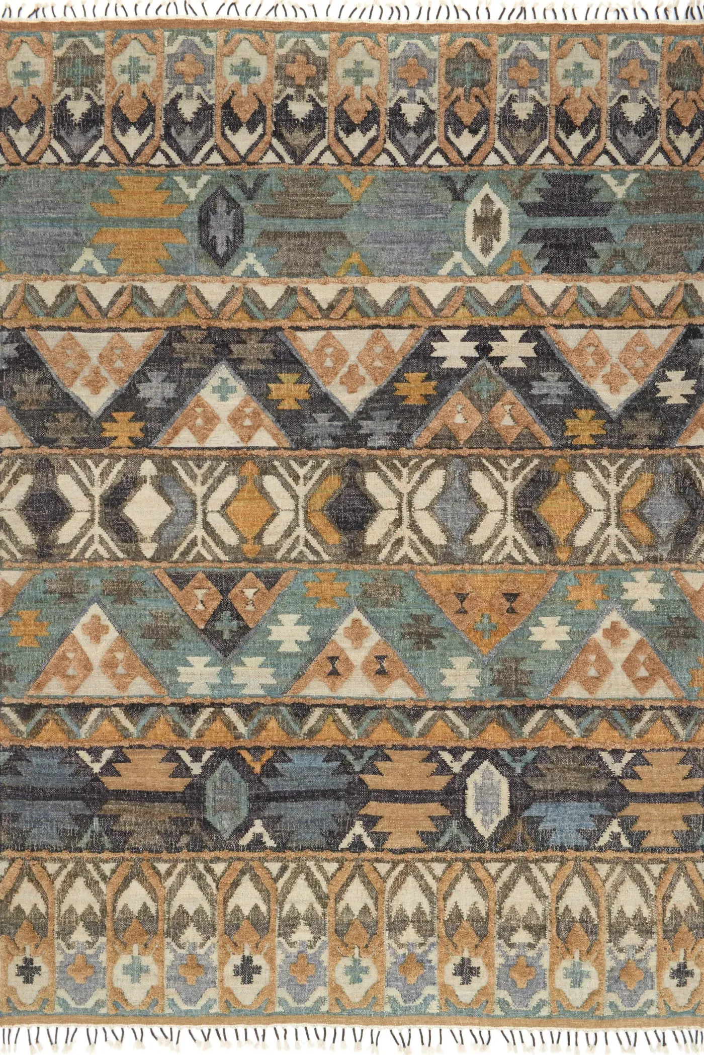 Catalina Rug, jute tribal pattern rug, full view