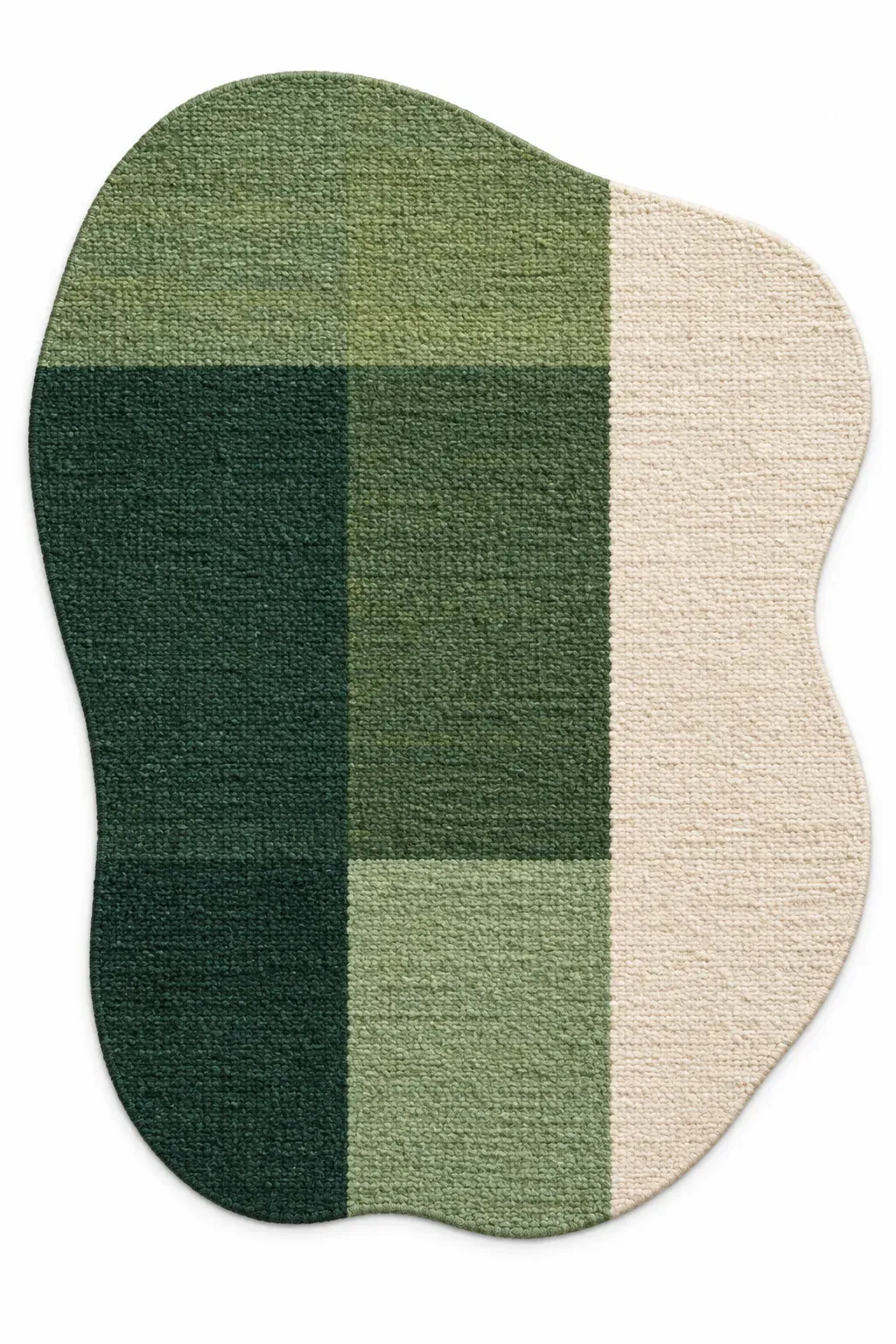 Dante Rug, jute shaped woven rug, full view