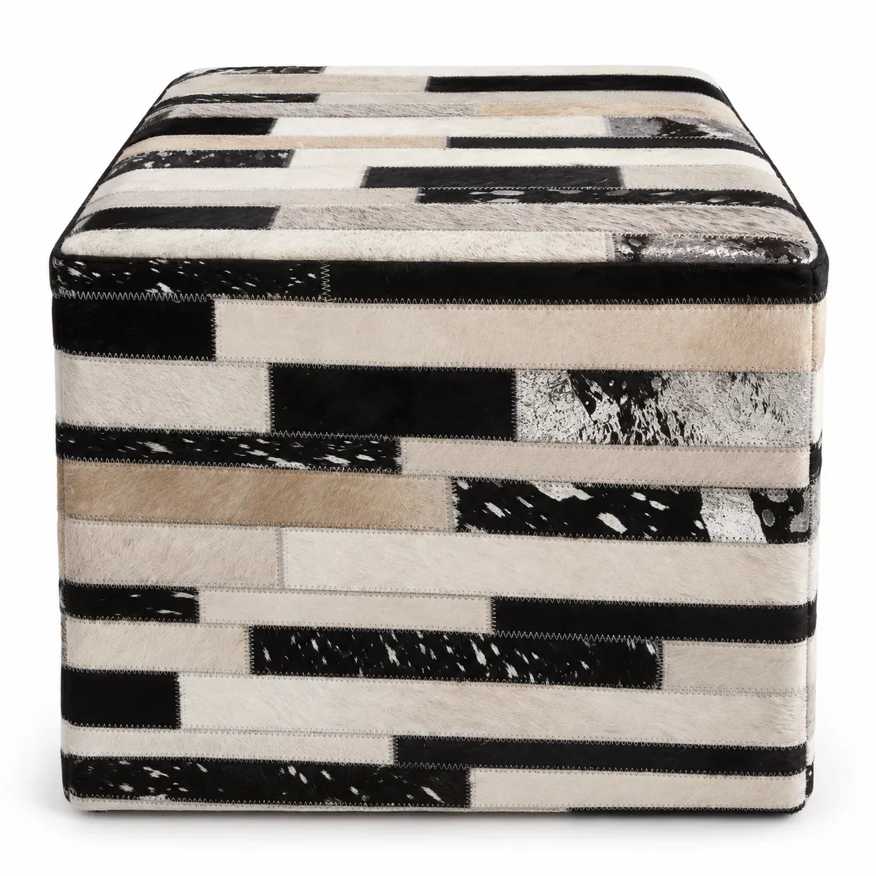 Evander Pouf, round pouf, full view