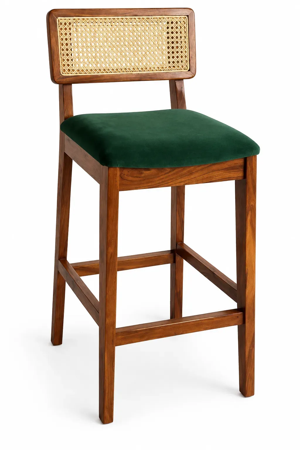 Fabian Bar Stool in green, green tall bar stool, full view