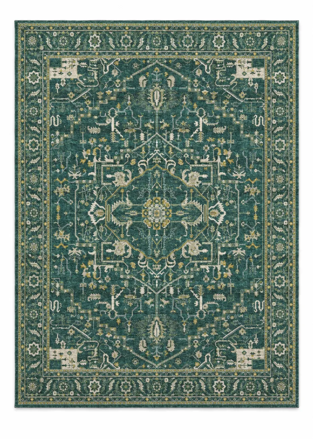 Fernanda Rug, hand-knotted vintage-style pattern rug, full view