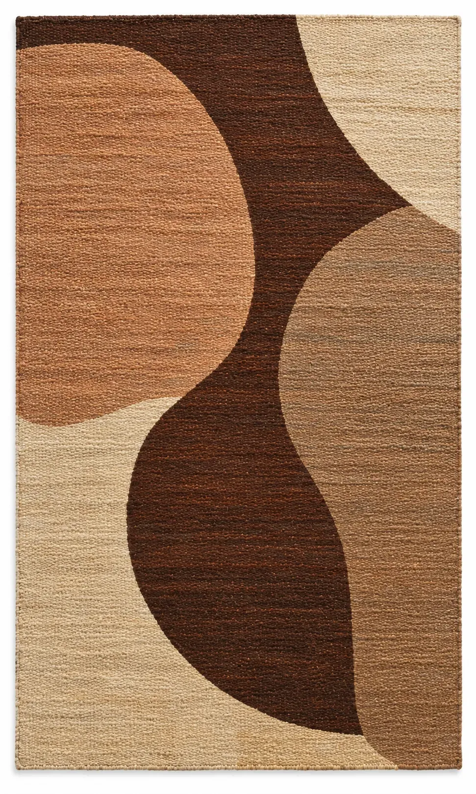 Ganymede Rug, jute shaped woven rug, full view
