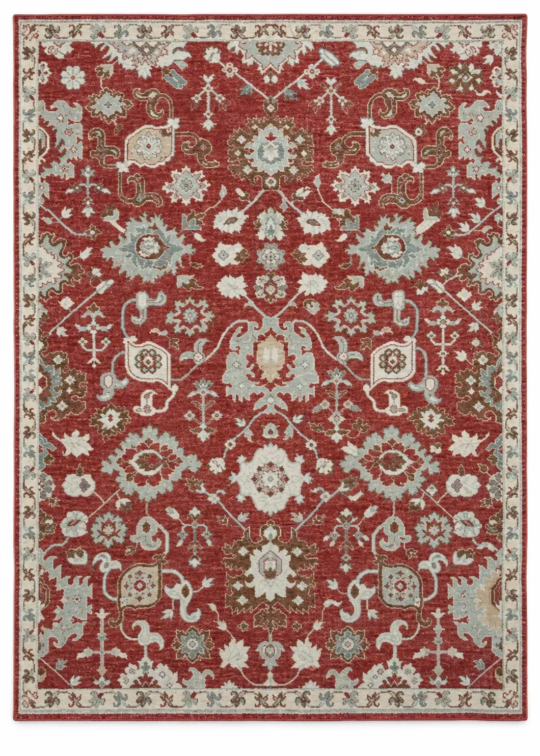 Guadalupe Rug, hand-knotted vintage-style pattern rug, full view