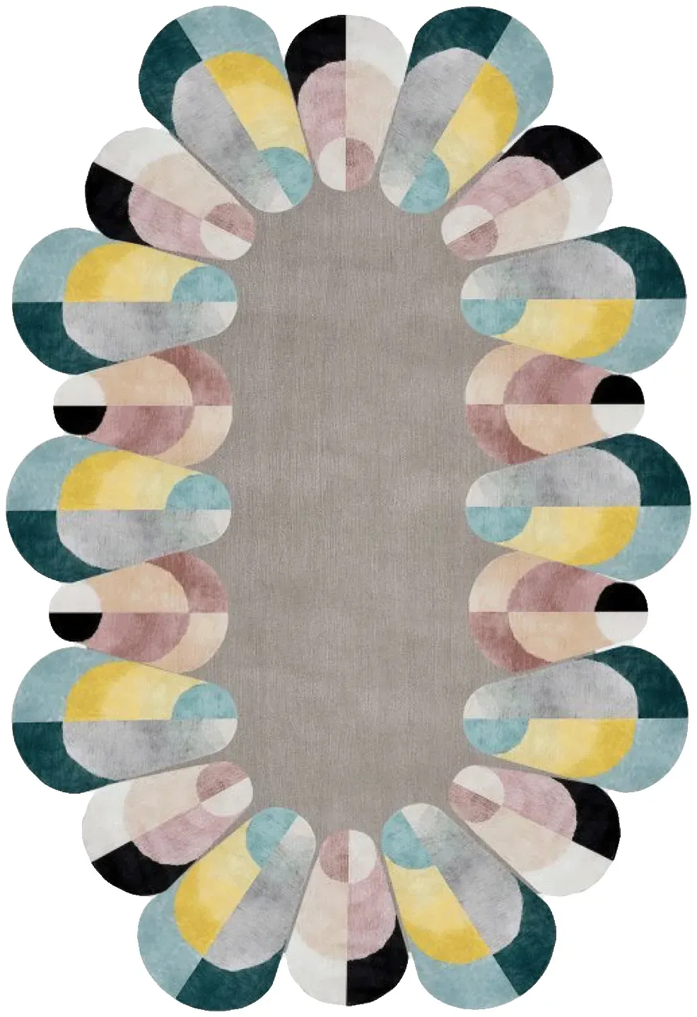 Gunnar Rug, hand-tufted shaped pattern rug, full view