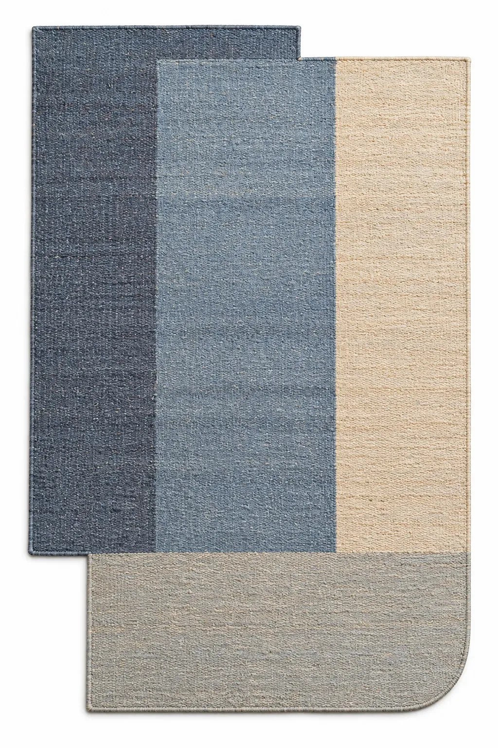 Hector Rug, jute shaped woven rug, full view