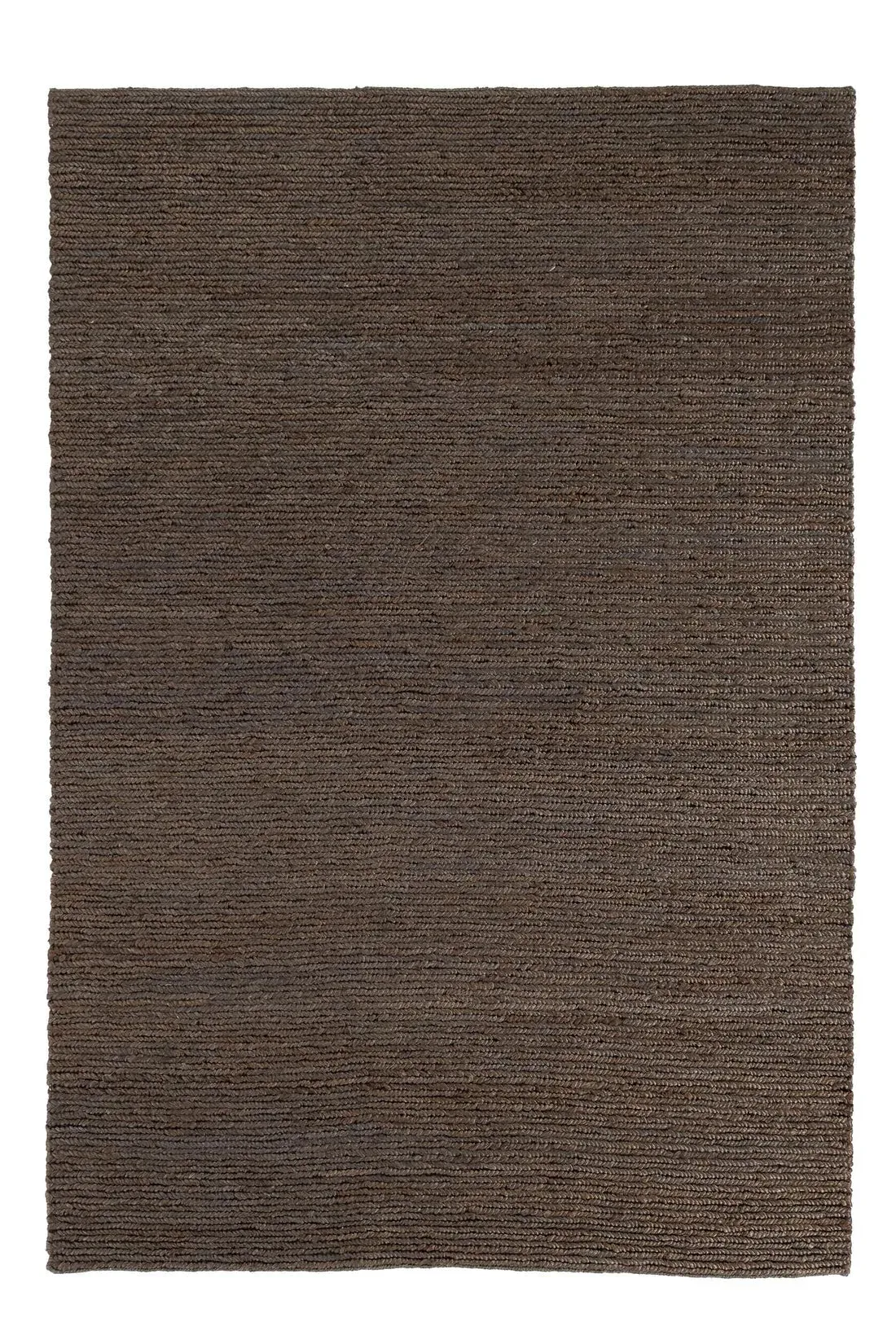 Horatio Rug in charcoal, jute textured plain-look rug, full view
