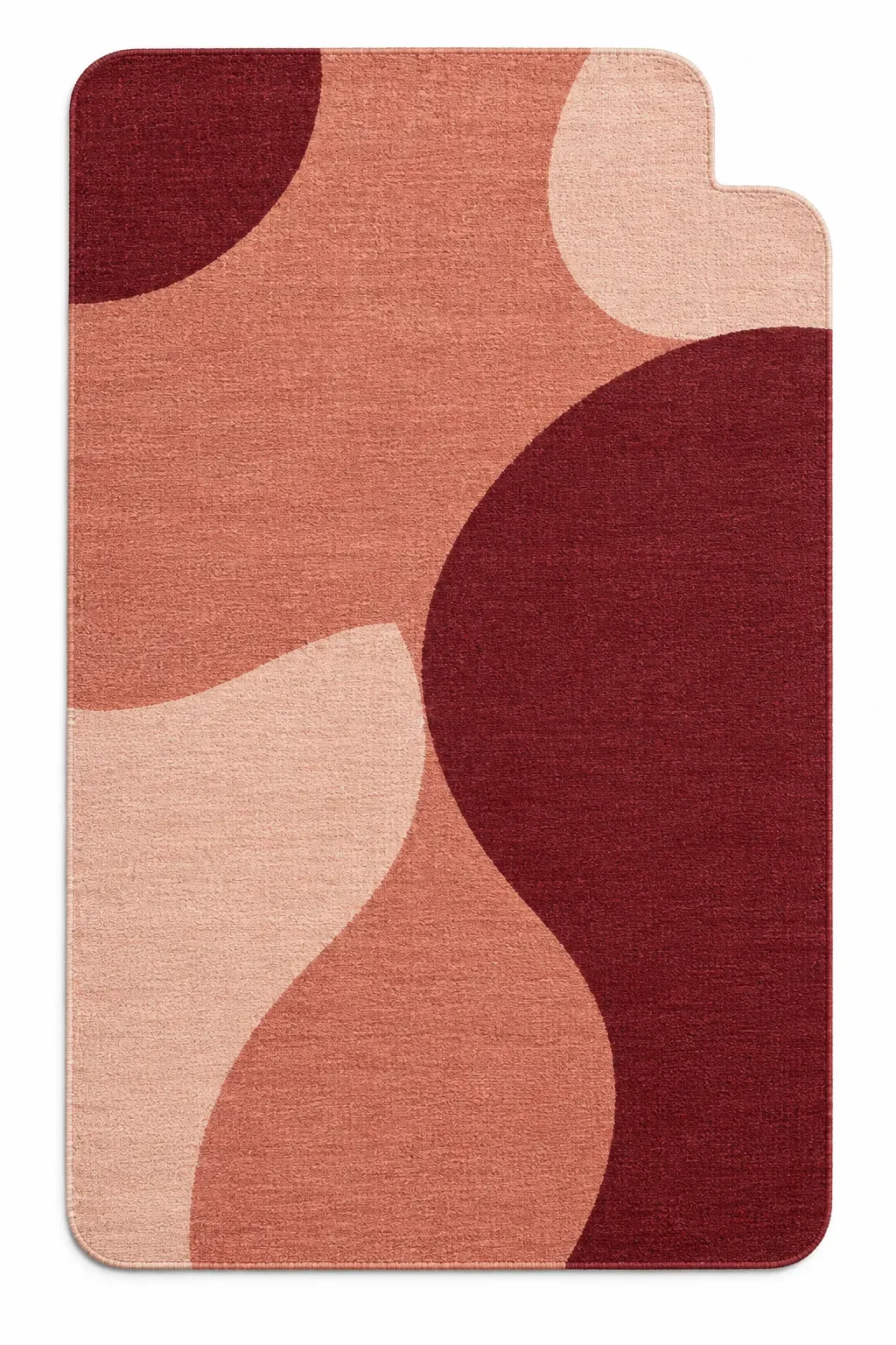 Iris Rug, jute shaped woven rug, full view